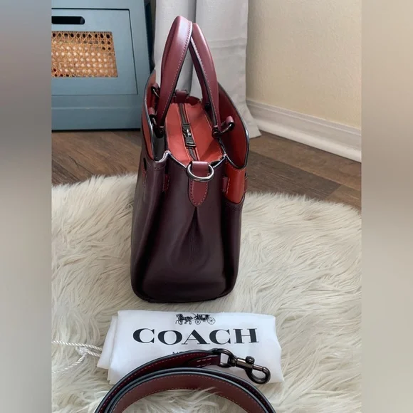 Coach Tate Carryall 29 Satchel Oxblood Multi Pewter - Picture 10 of 17